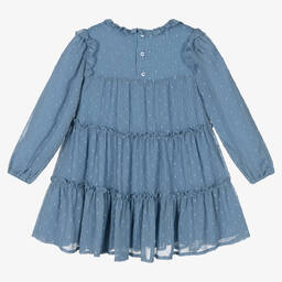 Abel & Lula-Girls Blue Chiffon Dress | Childrensalon Outlet