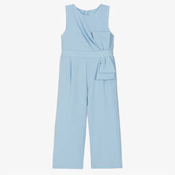Abel & Lula-Girls Blue Crêpe Jumpsuit | Childrensalon Outlet