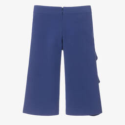 Abel & Lula-Синие брюки из крепа с оборкой | Childrensalon Outlet