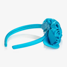 Abel & Lula-طوق للشعر ساتان لون أزرق للبنات | Childrensalon Outlet