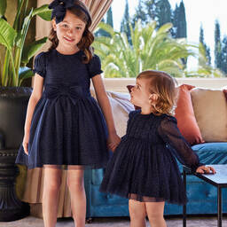 Abel & Lula-Сине-золотистое блестящее платье из тюля | Childrensalon Outlet