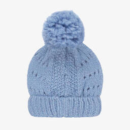 Abel & Lula-Girls Blue Knit Hat & Scarf Set | Childrensalon Outlet