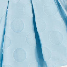 Abel & Lula-Girls Blue Organza Polka Dot Dress | Childrensalon Outlet
