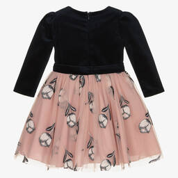 Abel & Lula-Розово-синее бархатное платье | Childrensalon Outlet