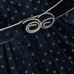 Abel & Lula-فستان مخمل منقّط لون كحلي أطفال بناتي | Childrensalon Outlet