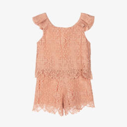 Abel & Lula-Girls Blush Lace Ensemble | Childrensalon Outlet