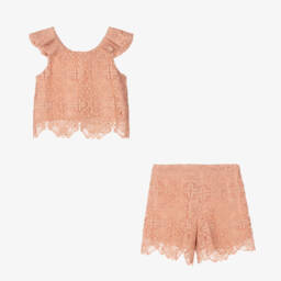Abel & Lula-Girls Blush Lace Ensemble | Childrensalon Outlet