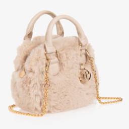 Abel & Lula-Girls Champagne Faux Fur Purse | Childrensalon Outlet