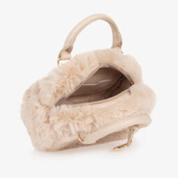 Abel & Lula-Girls Champagne Faux Fur Purse | Childrensalon Outlet