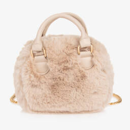 Abel & Lula-Girls Champagne Faux Fur Purse | Childrensalon Outlet