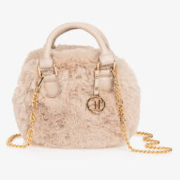 Abel & Lula-Girls Champagne Faux Fur Purse | Childrensalon Outlet