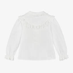 Abel & Lula-Girls Cotton Blouse with Ruffles | Childrensalon Outlet