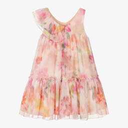 Abel & Lula-Girls Delicate Pink Ruffle Dress | Childrensalon Outlet