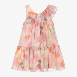 Abel & Lula-Girls Delicate Pink Ruffle Dress | Childrensalon Outlet