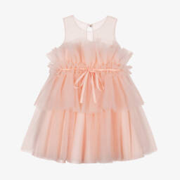 Abel & Lula-Girls Delicate Pink Tulle Frock | Childrensalon Outlet