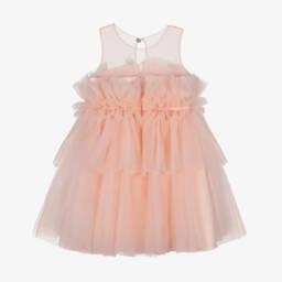 Abel & Lula-Girls Delicate Pink Tulle Frock | Childrensalon Outlet