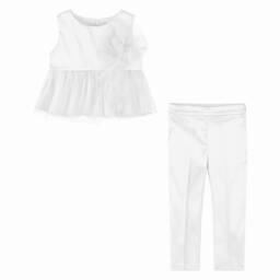 Abel & Lula-Girls Elegant Ivory Satin Ensemble | Childrensalon Outlet