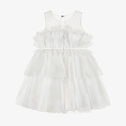 Abel & Lula-Girls Elegant Ivory Tulle Gown | Childrensalon Outlet