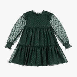 Abel & Lula-Girls Emerald Chiffon Gown | Childrensalon Outlet