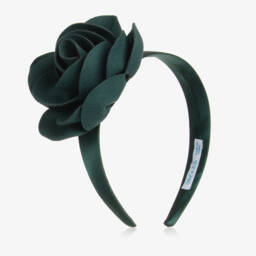 Abel & Lula-Girls Floral Green Headband | Childrensalon Outlet