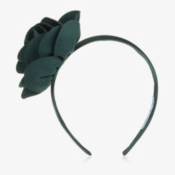 Abel & Lula-Girls Floral Green Headband | Childrensalon Outlet