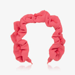 Abel & Lula-Girls Fuchsia Ruched Pom-Pom Band | Childrensalon Outlet