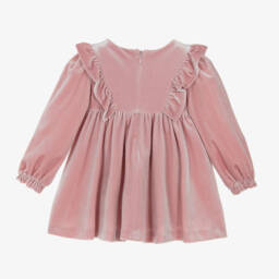 Abel & Lula-Girls Glittery Pink Velour Gown | Childrensalon Outlet