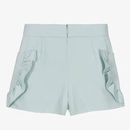 Abel & Lula-Girls Green Crêpe Ruffle Shorts | Childrensalon Outlet