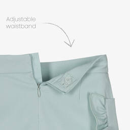 Abel & Lula-Girls Green Crêpe Ruffle Shorts | Childrensalon Outlet