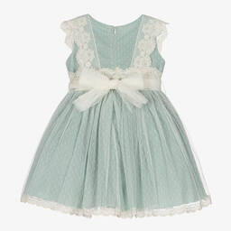 Abel & Lula-Кремово-зеленое платье из тюля | Childrensalon Outlet