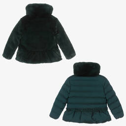 Abel & Lula-Girls Green Reversible Jacket | Childrensalon Outlet