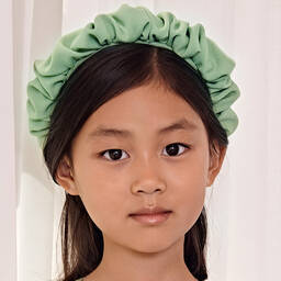 Abel & Lula-Girls Green Ruffle Hairband | Childrensalon Outlet