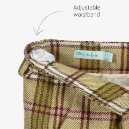 Abel & Lula-Зеленые шерстяные шорты в клетку для девочек | Childrensalon Outlet