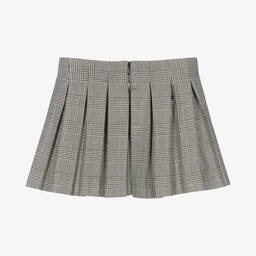 Abel & Lula-Girls Grey & Beige Tartan Check Skirt | Childrensalon Outlet