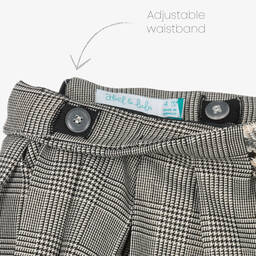 Abel & Lula-Girls Grey & Beige Tartan Check Skirt | Childrensalon Outlet