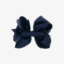 Abel & Lula-Girls Grosgrain Navy Bow Clip | Childrensalon Outlet