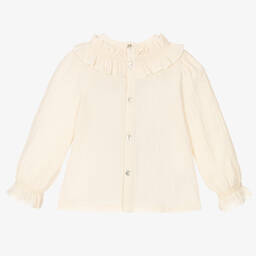 ابل اند لولا-بلوز قطن لون عاجي للبنات | Childrensalon Outlet