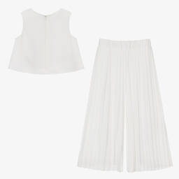 Abel & Lula-Girls Ivory Crêpe Chiffon Trouser Set | Childrensalon Outlet
