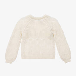 Abel & Lula-Girls Ivory Glitter Knit Sweater | Childrensalon Outlet