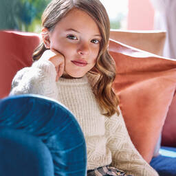 Abel & Lula-Girls Ivory Glitter Knit Sweater | Childrensalon Outlet