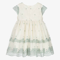 Abel & Lula-Кремово-зеленое платье из тюля с вышивкой | Childrensalon Outlet
