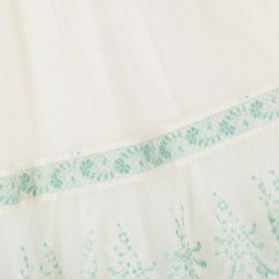Abel & Lula-Girls Ivory & Green Lace Dress | Childrensalon Outlet