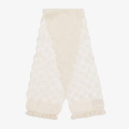 Abel & Lula-Girls Ivory Knitted Hat & Scarf Set | Childrensalon Outlet