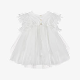 Abel & Lula-Кремовое кружевное платье из тюля для девочек | Childrensalon Outlet