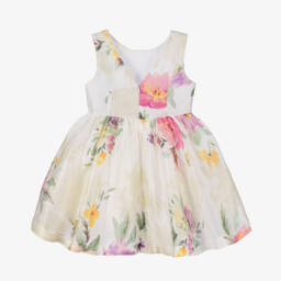 Abel & Lula-Girls Ivory Linen Blossom Dress | Childrensalon Outlet