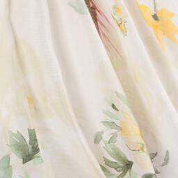 Abel & Lula-Girls Ivory Linen Blossom Dress | Childrensalon Outlet