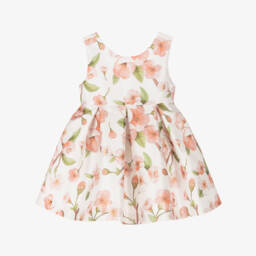 Abel & Lula-Girls Ivory Satin Blossom Dress | Childrensalon Outlet