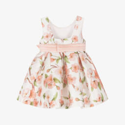 Abel & Lula-Girls Ivory Satin Blossom Dress | Childrensalon Outlet