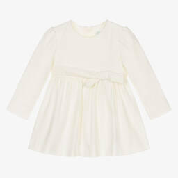 Abel & Lula-Кремовое бархатное платье с бантом | Childrensalon Outlet