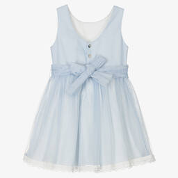 Abel & Lula-Girls Light Blue Tulle Dress | Childrensalon Outlet